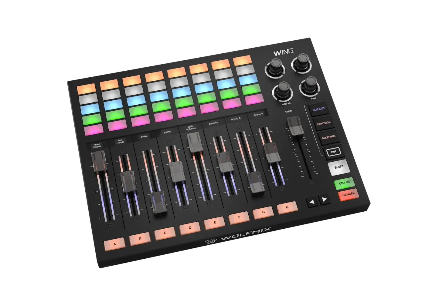 Wolfmix WING lighting control, front