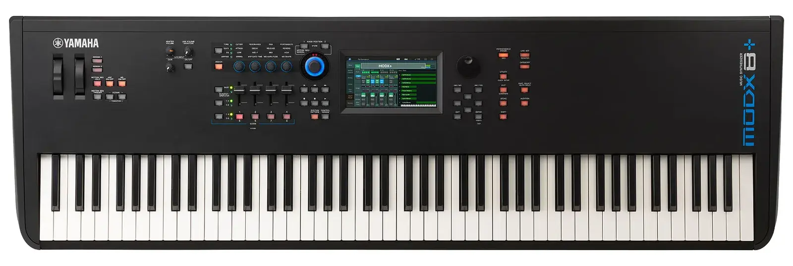Yamaha MODX8+ multi-function keyboard, front