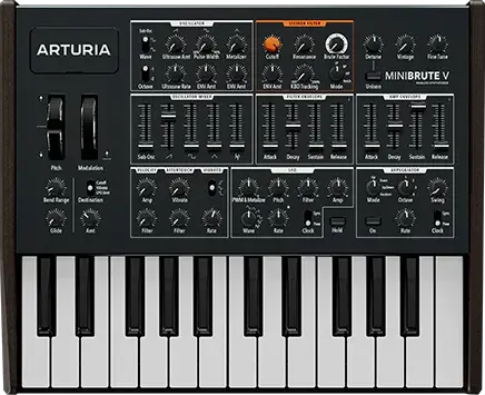 Arturia MiniBrute V software synthesizer, front