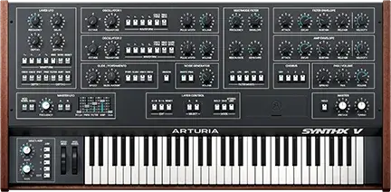 Arturia Synthx V software synthesizer, front