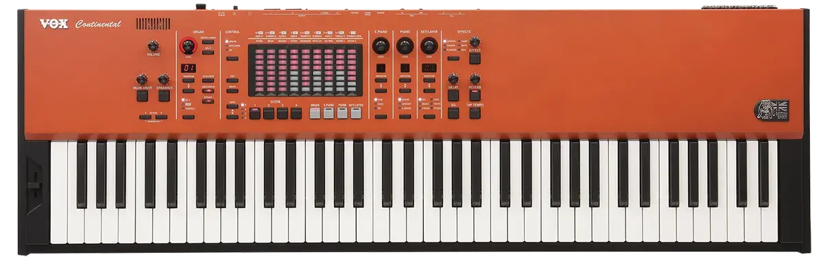 Vox Continental 73 stage keyboard, front
