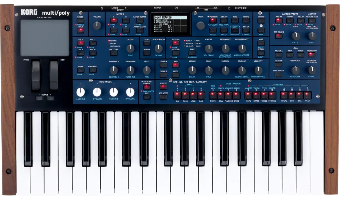 Korg multi/poly synthesizer, front