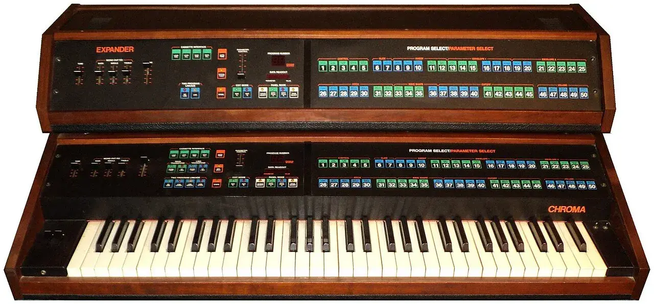 Rhodes Chroma synthesizer, front