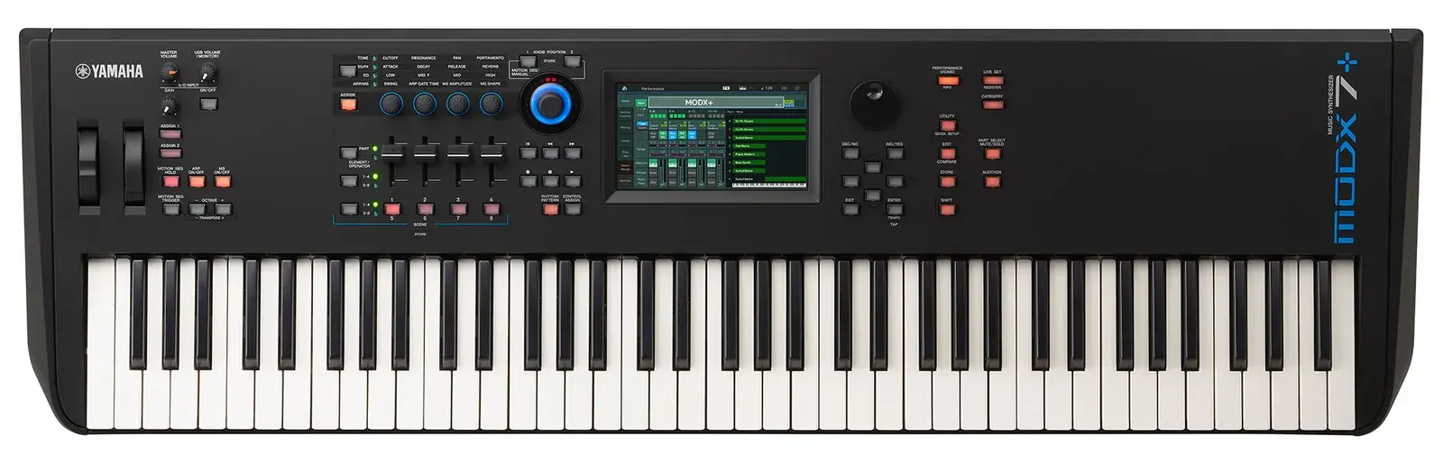 Yamaha MODX7+ synthesizer, front
