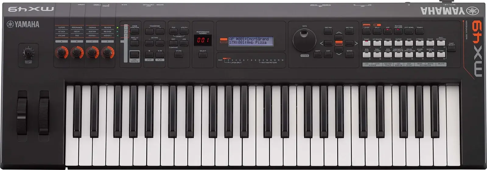 Yamaha MX49 synthesizer, front