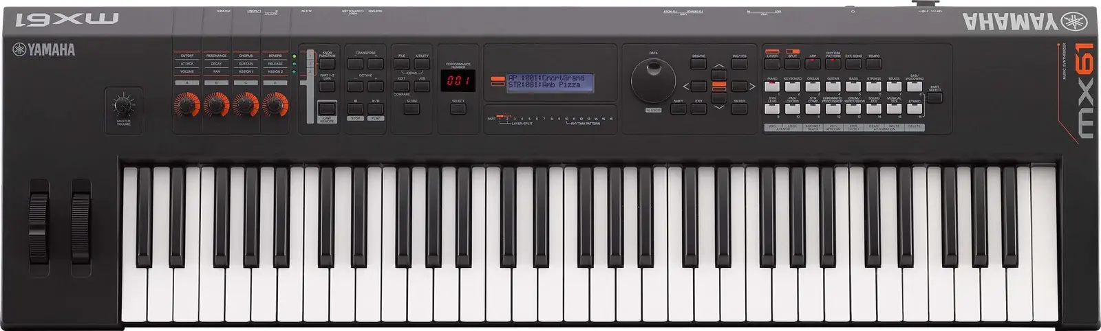 Yamaha MX61 synthesizer, front